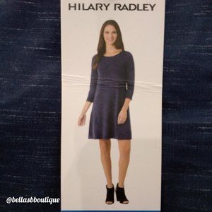 Hillary Radley Women's Navy Space Dye Swing Style A-Line Stretch Knit Dress Lrg